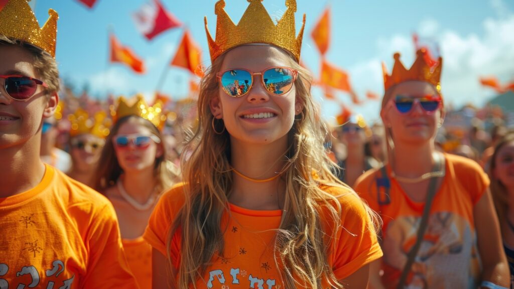 Girl celebrating kingsday